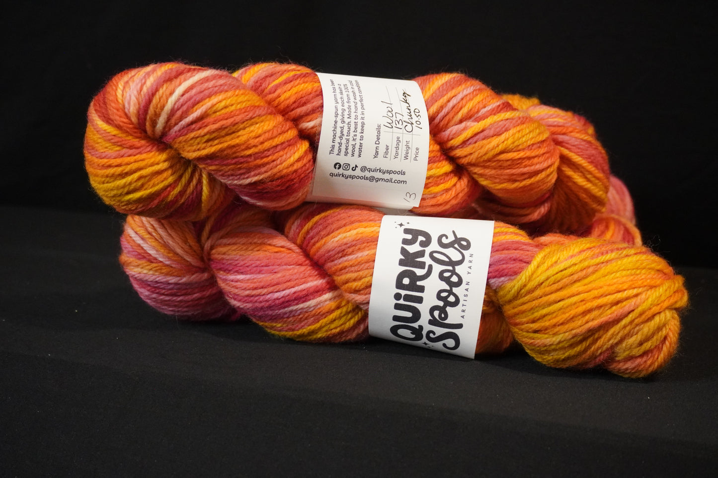 Chunky red and gold yarn