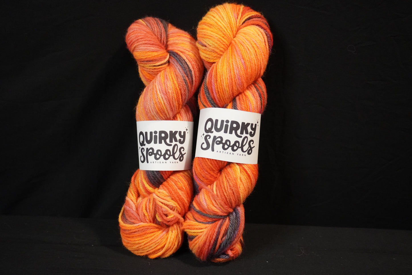 Worsted orange and black yarn