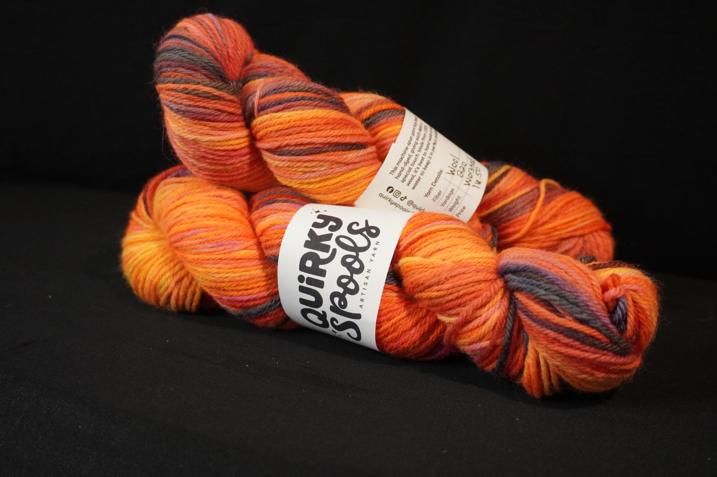 Worsted orange and black yarn