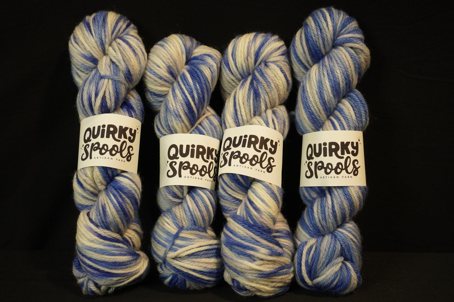 Worsted Periwinkle and White Yarn