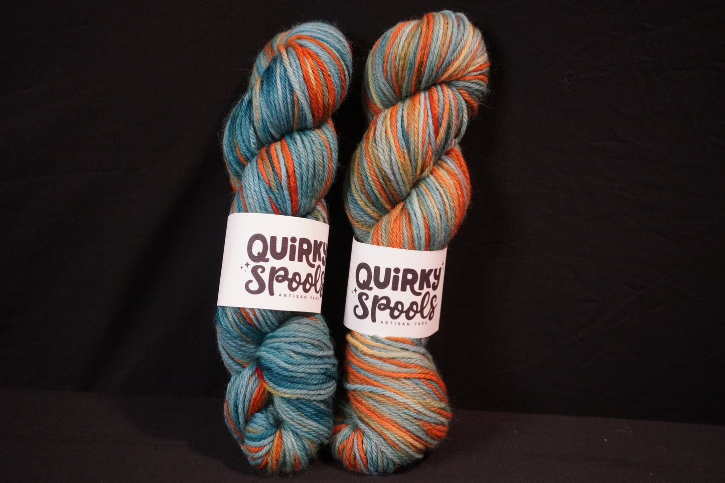 Worsted Teal and Gold yarn