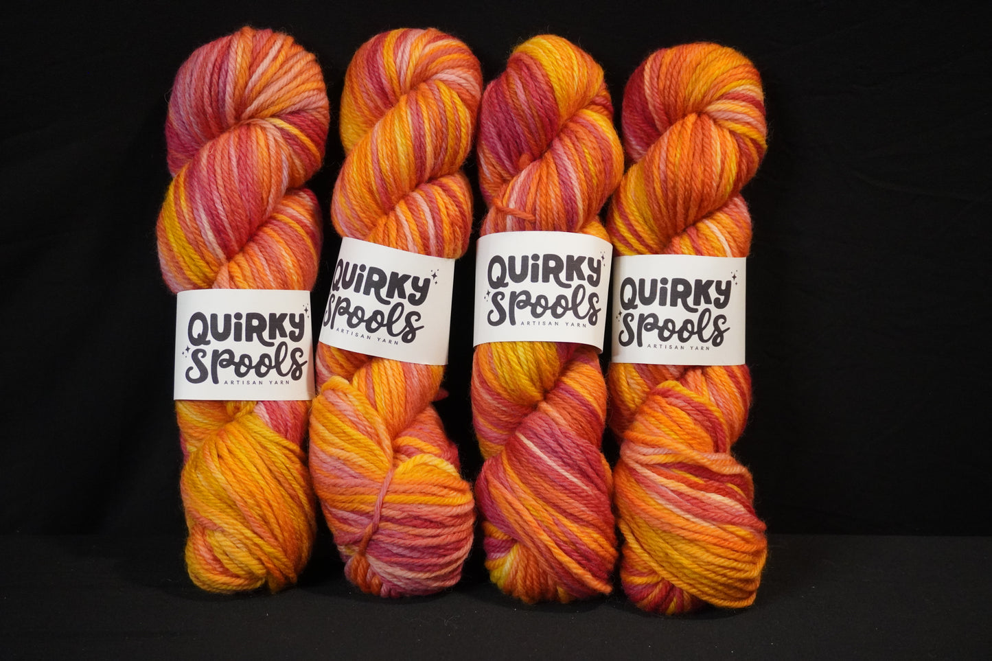 Chunky red and gold yarn